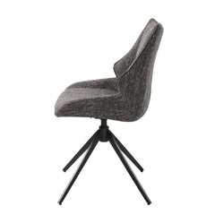 Malika Brown Gray Chenille Side Chair w/Swivel (Set of 2)