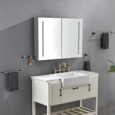 40 x 30 inch LED Lighted Bathroom Medicine Cabinet with Mirror, Sockets, Dimmable, Anti-Fog