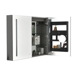 40 x 30 inch LED Lighted Bathroom Medicine Cabinet with Mirror, Sockets, Dimmable, Anti-Fog