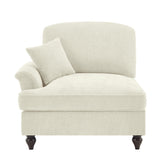 Sofa LSF Chenille W/1 Pillow -Beige White