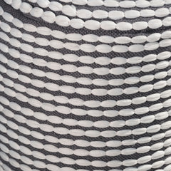 River Water Resistant Handcrafted Cylindrical Pouf, White