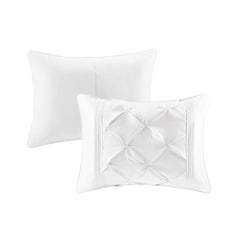 7 Piece Tufted Comforter Set White Cal King