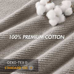 4-Piece 100% Cotton Quick Dry Diagonal Ribbed 4pcs Hand Towel Set, Grey
