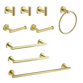 9 Piece Stainless Steel Bathroom Towel Rack Set Wall Mount