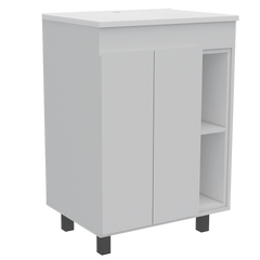 Palmer 24" Free Standing Vanity Cabinet, One Cabinet With Division, Two Small Shelves