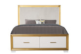 OBSESSION Contemporary Style Queen Tufted Bed Made with Wood & Gold Finish (NJ INVENTORY)