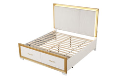 OBSESSION Contemporary Style Queen Tufted Bed Made with Wood & Gold Finish (NJ INVENTORY)