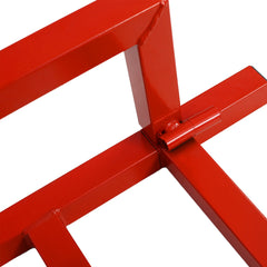 Heavy Duty Steel Riding Mower Lift, 880 Lbs Lawn Mower Lift Jack, Foldable Lawn Tractor Lift, Telescopic Maintenance Jack with Manual & Power Tool Handle for Lawn Mowers and Garden Tractors, Red