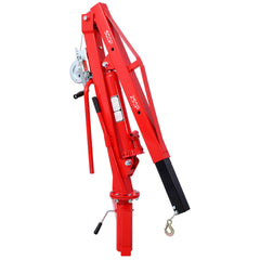 500Lb Pickup Truck Hydraulic PWC Dock Jib Engine Hoist Crane Hitch Mount Lift 2" Hitch Mount, Red