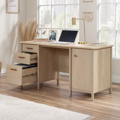 Transitional Computer Desk with Generous Work Surface, Brown finish
