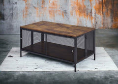 Winam Antique Oak & Black Finish Coffee Table