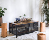 Winam Antique Oak & Black Finish Coffee Table