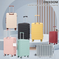 20"/24"/28" 3 pcs/set in ABS Spinner Wheel Luggage, Matching Color , With Combination Lock (Wine Red)