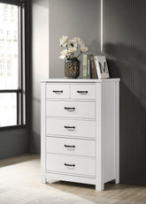 Cassini 31 inch White 5-Drawer Chest