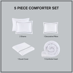Full/Queen 100% Cotton Sateen Embroidered Comforter Set