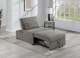 Convertible Wide-Welt Corduroy Sofa Sleeper Sofa Chair W/ Pull-Out Bed Smoke