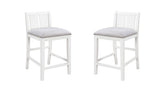 Gregorio Set of 2 White Finish Upholstered Seat 20"W Counter Height Chair