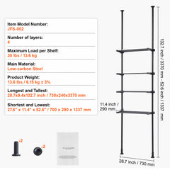 Over the Toilet Storage 4-Tier Bathroom Shelf Rack Space Saver Organizer