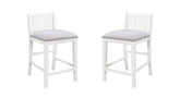 Graham Set of 2 White Finish Upholstered Seat 20" Counter Height Chair