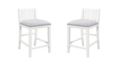 Graham 36" 3-Piece White Finish Small Space Counter Height Dining Table with Shelves and 2 Chairs