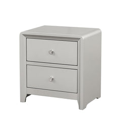 Champagne Finish 1pc Nightstand Nickle Finish Hardware Central Metal Glide English Dovetail Drawer Contemporary Bedroom Furniture