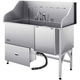 61 Inch Dog Grooming Bath Tub Stainless Steel w Ramp Water Filter