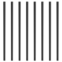 Staircase Metal Balusters, 38'' x 1'' Flat Aluminum Alloy Decorative Banister Spindles, 72 Pack Deck Baluster with Screws, Classic Hollow Deck Railing Satin Black Powder Coated for Porch