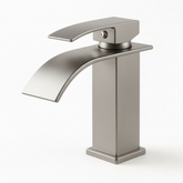 Single Handle Bathroom Faucet Lavatory Faucet Stainless Steel Single Hole-TP, Brushed Nickel