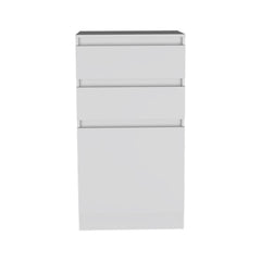 Dresser 43 inchH, Jewelry Box, Mirror, Single Door Cabinet, Two Drawers, White