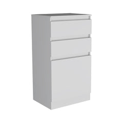 Dresser 43 inchH, Jewelry Box, Mirror, Single Door Cabinet, Two Drawers, White