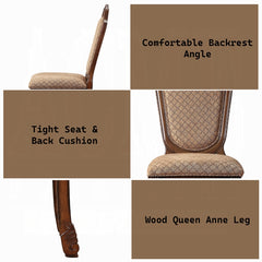Chateau Fabric & Cherry Finish De Ville Side Chair (Set of 2)