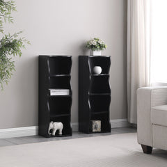 8-layer adjustable shelf ultra-thin bookshelf with a wavy border design, which is more aesthetically pleasing, is suitable for high and narrow, display and multi-functional bookshelves in home offices