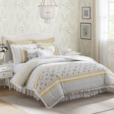 9 Piece Cotton Percale Comforter Set Yellow Cal King