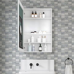 24'' W x 36'' H Surface Frameless Mirror Medicine Cabinet, Beveled Mirror Edges Bathroom Medicine Cabinet, Left opening door