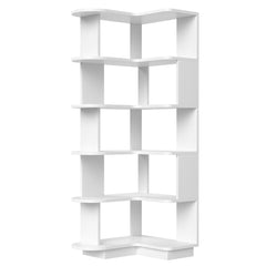 5-Tier Corner Bookshelf,L-Shaped Bookcase Freestanding Storage Shelf & Display Stand for Living Room, Office, Bedroom