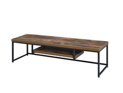 Bob Weathered Oak & Black Metal Finish TV Stand