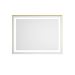 36 x 28 Inch LED Bathroom Mirror with Front and Backlight, Wall Mounted Vanity Mirror with Aluminum Frame, Anti-Fog, Memory, 3 Colors, Stepless Dimmable