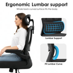 Ergonomic Office Chair, Desk Chair with Headrest and Lumbar Support, High Back Swivel Home Office Chair with Headrest for Home Office Bedroom, Gifts