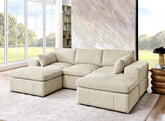 Large Arms Cordory Upholstered Modular Sectional with 2 Ottomans