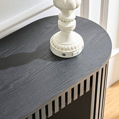 59.05'' Modern Console Table With Drawer for Entryway with Unique Vertical Stripe Design for Living Room Hallway Foyer Entrance Study,BLACK