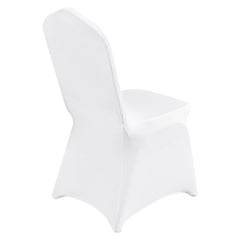 Stretch Spandex Folding Chair Covers, Universal Fitted Chair Cover, Removable Washable Protective Slipcovers, for Wedding, Holiday, Banquet, Party, Celebration, Dining (200PCS White)