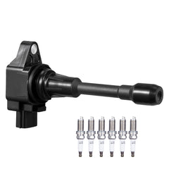 Ignition Coil Pack and Spark Plugs Set of 4 Compatible with Nissan Altima Versa