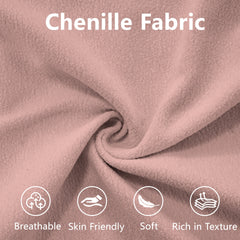 Cloud Couch Sleeper Sofa for Living Room, Chenille 2 Seater sofa with 2 Lumbar pillows and 2 throw pillows , Upholstered Wide Arm Sofa with 2 Ottomans,Chenille Pink