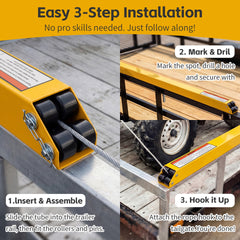 Tailgate Utility Trailer Gate Liftgate Ramp Lift 2 Sided Lift Assist System Fit for Open Utility Trailers Tailgate and Ramp New Upgrades, Yellow