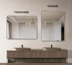 24x36 Inch Silver Metal Framed Rectangular Bathrrom Mirror for Wall.(W2203P156434)