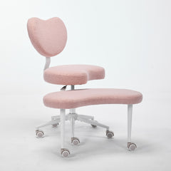 Meditation Chair Plus, Cross Legged Chair with Wheels, ADHD Chair, Criss Cross Desk Chair with Lumbar Support and Adjustable Stool, Flexible Design for Fidgety Sitters, Pink