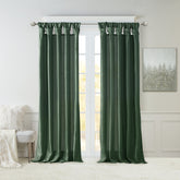 Twist Tab Lined Window Curtain Panel Green 50x84"