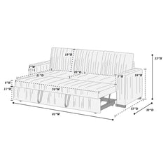 Modern Convertible Sleeper Sofa with Pull-Out Bed Corduroy