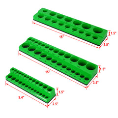 3 Piece SAE Magnetic Socket Organizers, Socket Organizers for Toolboxes, Socket Organizer, Magnetic Socket Holder, Black Tool Box Organizer,green,SAE