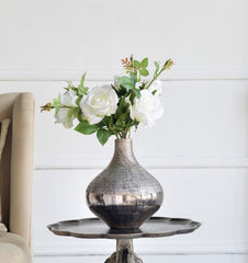 D9x10" Glass Silver Vase